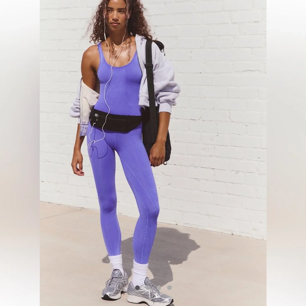 Free People movement good karma onesie Women's Purple Jumpsuit - Picture 2 of 3